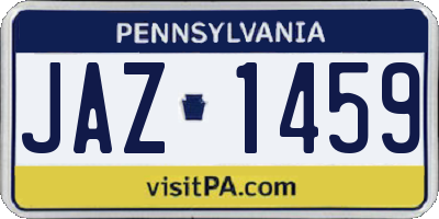 PA license plate JAZ1459