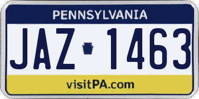 PA license plate JAZ1463