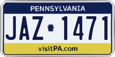 PA license plate JAZ1471