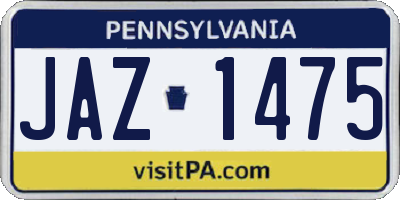 PA license plate JAZ1475