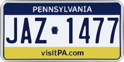 PA license plate JAZ1477