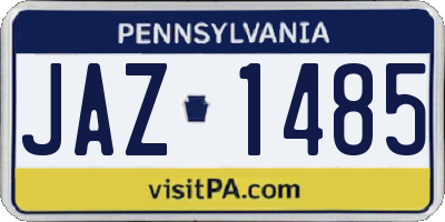 PA license plate JAZ1485