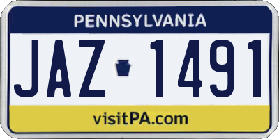 PA license plate JAZ1491