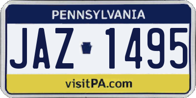 PA license plate JAZ1495