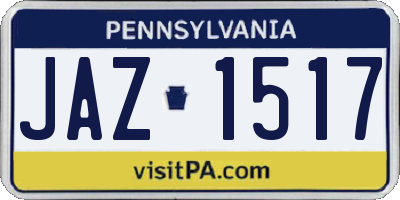 PA license plate JAZ1517