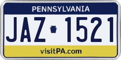 PA license plate JAZ1521