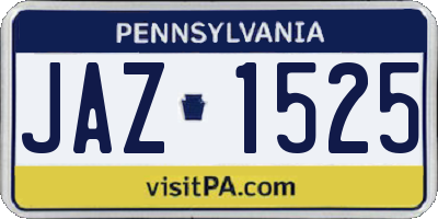 PA license plate JAZ1525
