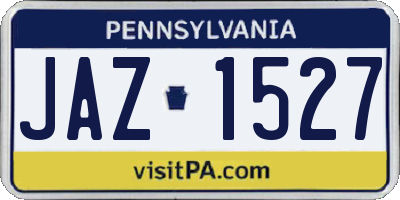 PA license plate JAZ1527