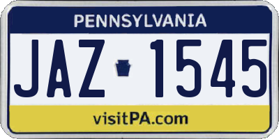 PA license plate JAZ1545