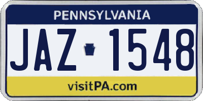 PA license plate JAZ1548
