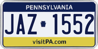 PA license plate JAZ1552