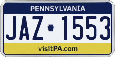 PA license plate JAZ1553