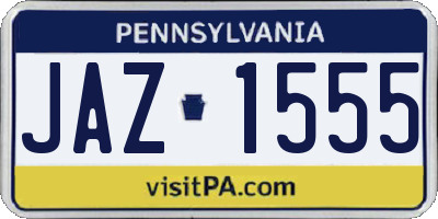 PA license plate JAZ1555