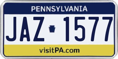 PA license plate JAZ1577