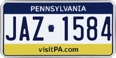 PA license plate JAZ1584