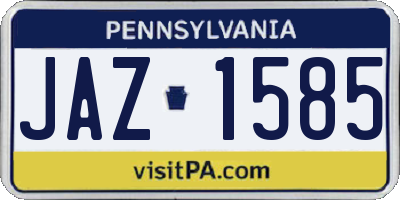 PA license plate JAZ1585