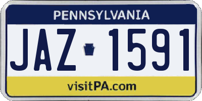 PA license plate JAZ1591