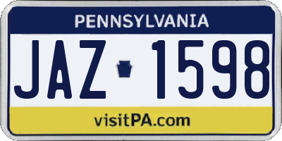 PA license plate JAZ1598