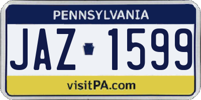 PA license plate JAZ1599