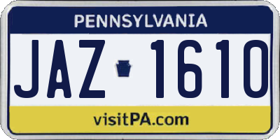 PA license plate JAZ1610
