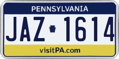 PA license plate JAZ1614