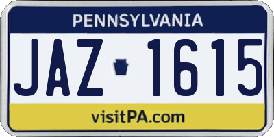 PA license plate JAZ1615