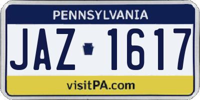 PA license plate JAZ1617