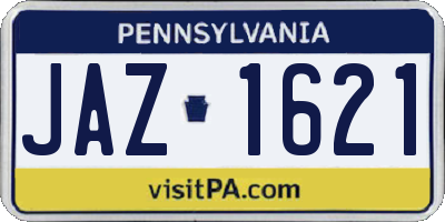 PA license plate JAZ1621