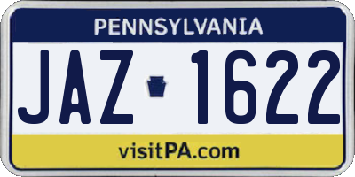 PA license plate JAZ1622