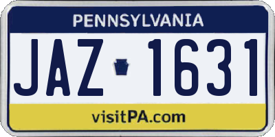 PA license plate JAZ1631
