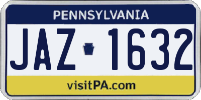 PA license plate JAZ1632