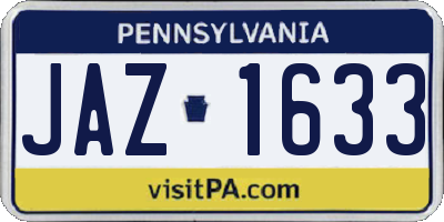 PA license plate JAZ1633