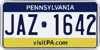 PA license plate JAZ1642