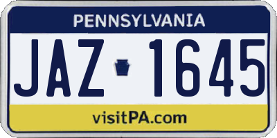 PA license plate JAZ1645