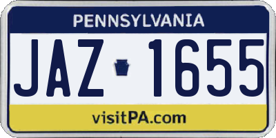 PA license plate JAZ1655