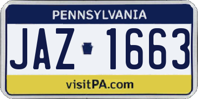PA license plate JAZ1663