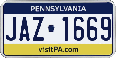 PA license plate JAZ1669