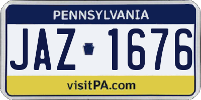 PA license plate JAZ1676