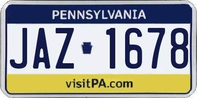 PA license plate JAZ1678