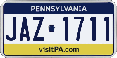 PA license plate JAZ1711