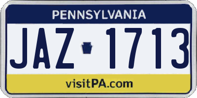 PA license plate JAZ1713