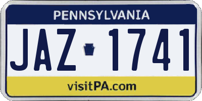 PA license plate JAZ1741