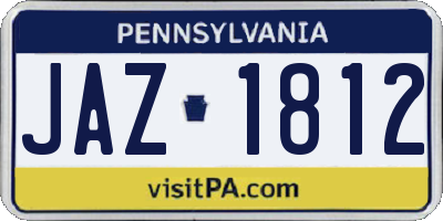 PA license plate JAZ1812