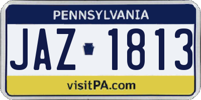 PA license plate JAZ1813