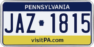PA license plate JAZ1815