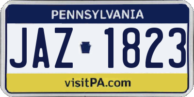 PA license plate JAZ1823