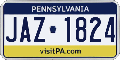 PA license plate JAZ1824