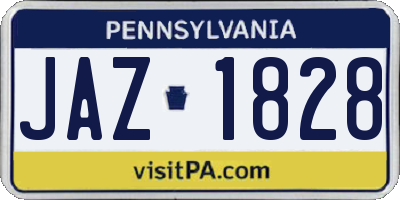 PA license plate JAZ1828