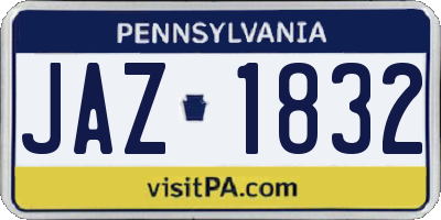 PA license plate JAZ1832