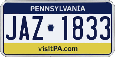 PA license plate JAZ1833